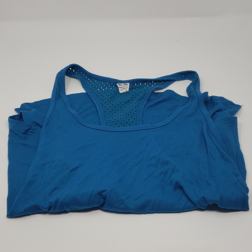 Blue racerback athletic tank